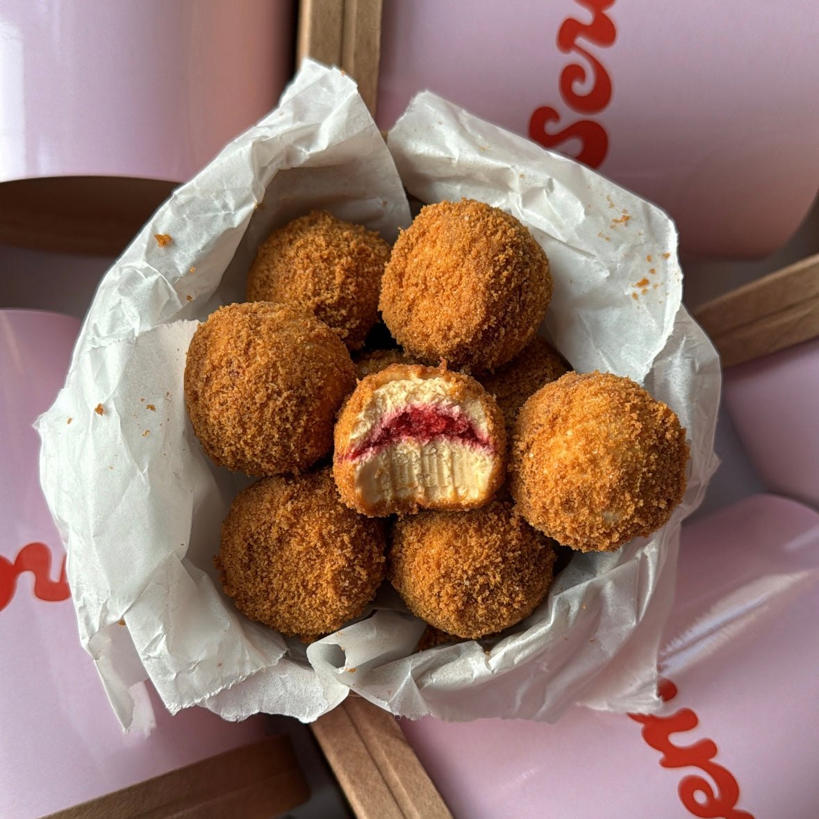 Raspberry swirl bites